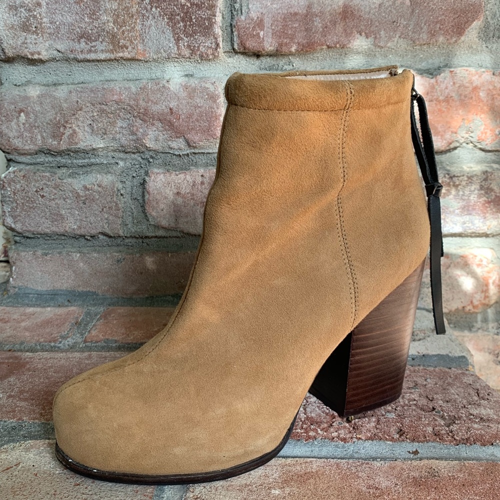 Jeffrey Campbell Rumble Tan Wood Block Booties - Picture 3 of 8